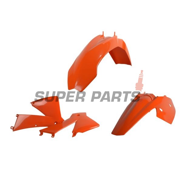 Σετ πλαστικών -POLISPORT- πορτοκαλί, KTM EXC, EXC-F 125-525 2004-2004