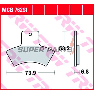 Τακάκια φρένων -TRW- MCB762SI, Polaris Scrambler 500 4WD (2000-2005), Polaris Sportsman 335/400/600 (1999-2006), Polaris Trail Blazer 250 (1999-2005), Polaris Trail Boss 330 (2003-2005), Polaris Xpedition 325 (2000-2001), Polaris Xplorer 250/400 (1999-200