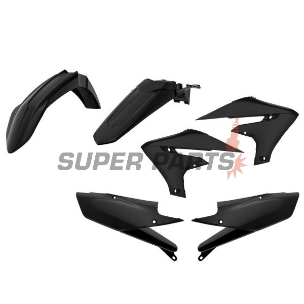 Σετ πλαστικών -POLISPORT- μαύρα, YAMAHA YZ 250/450 2018-2021