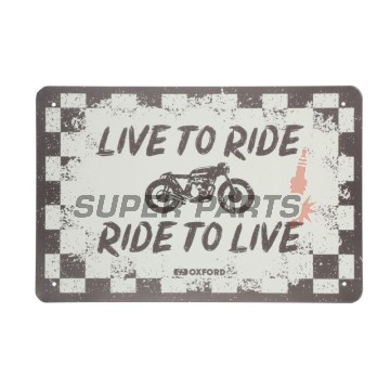 Πινακίδα γκαράζ -OXFORD- Live to Ride, 200x300mm