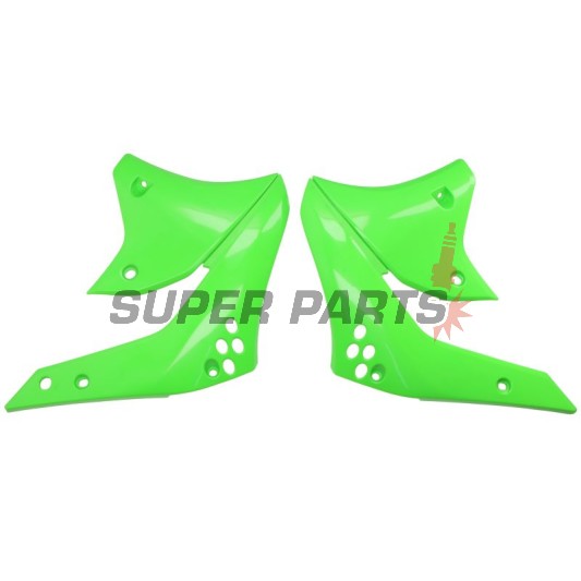 Μπροστινά πλαϊνά πλαστικά -POLISPORT- πράσινα, KAWASAKI KX 250 2006-2008