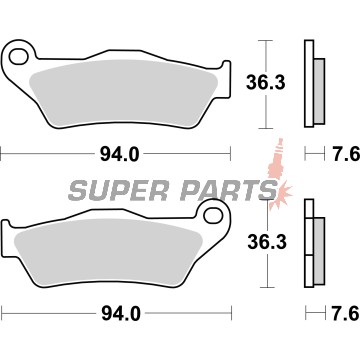 Τακάκια φρένων -BREMBO- 07BB04TT, Aprilia Pegaso & MX, Cagiva Elefant, Ducati Monster & Multistrada, Gas Gas EC, Gilera Nexus, Husaberg FE/FC, Husqvarna TE/WR/SM, KTM EXC/LC4/SX, MBK Doodo, Piaggio X9, Suzuki Burgman, Yamaha TT & Majesty