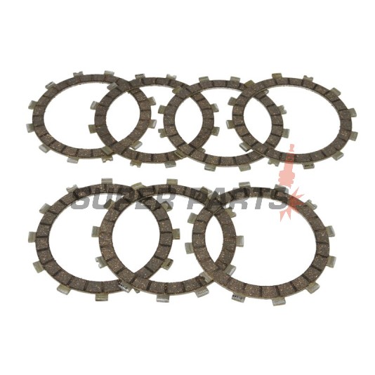 Σετ δίσκων συμπλέκτη -TRW- MCC227-7, Cagiva Mito 125 (1990-2006), N1 Planet 125 (1997-2002), Raptor 125 (2003-2005), Roadster 125 (1995-1998), Supercity 125 (1991-1994), W8 125 (1992-1999); Husqvarna WR125 Enduro (1991-1997); Kawasaki KH400 (197