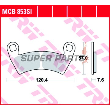 Τακάκια φρένων -TRW- MCB853SI, Polaris General/Ranger - EPS, Crew, EFI, EV, RZR, XP, HD - 400-1000cc, 2007-2017