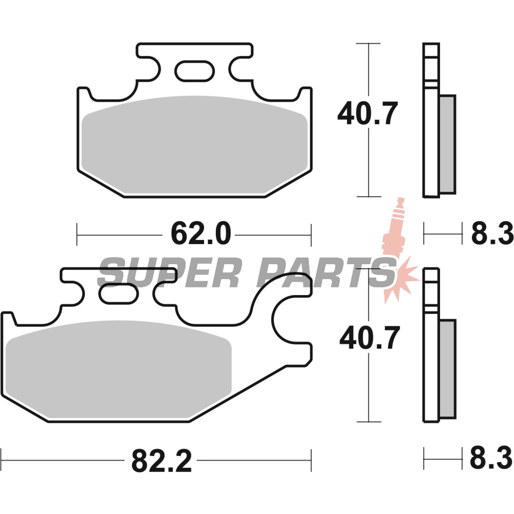 Τακάκια φρένων -BREMBO- 07GR73SD, Suzuki KingQuad LT-A/LT-F 400-750 ATV & 4x4 quad