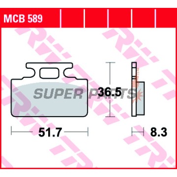 Τακάκια φρένων -TRW- MCB589, Honda NH Lead 125, Honda ZB Monkey 50, SYM DD 50