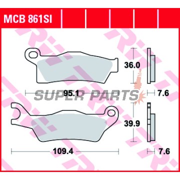 Τακάκια φρένων -TRW- MCB861SI, Can-Am Outlander 450/500/570/650/800R/1000 MAX XT DPS XMR 6x6, Renegade 500/570/1000/X XC (2012-2018)