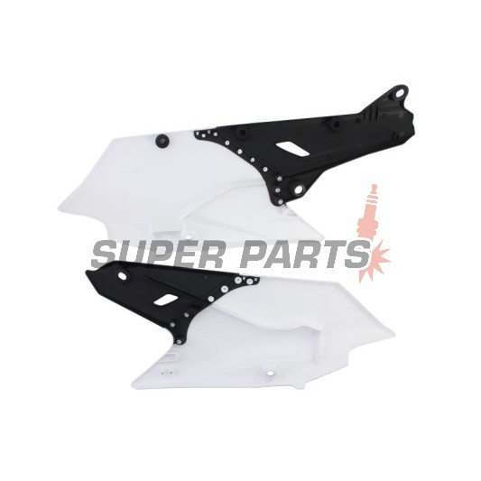 Πίσω πλαϊνά πλαστικά -POLISPORT- μαύρο/λευκό, YAMAHA WR, YZ 250/450 2014-2019