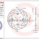 Δίσκος φρένου -BREMBO- 68B40747, Kawasaki ER-6F/ER-6N 650, Versys 650, Z750/Z1000, ZX-6R/ZX-6RR Ninja 600, ZX-9R Ninja 900, ZX-10R Ninja 1000
