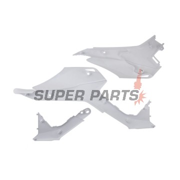 Μπροστινά πλαϊνά πλαστικά -POLISPORT- λευκά (κάτω), HONDA CRF 110 2013-2018
