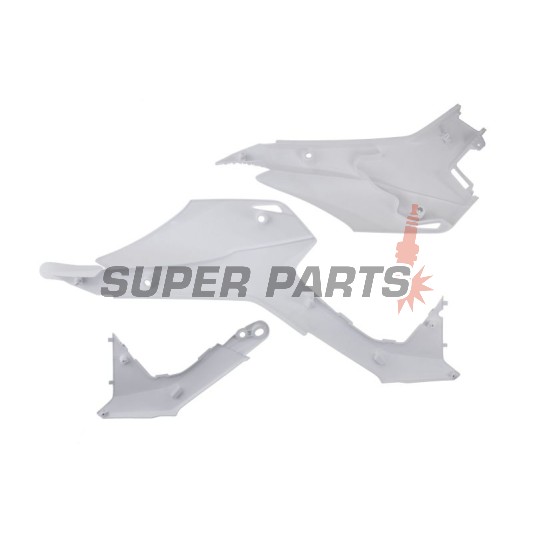 Μπροστινά πλαϊνά πλαστικά -POLISPORT- λευκά (κάτω), HONDA CRF 110 2013-2018