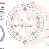 Δίσκος φρένου -BREMBO- 68B407G7, Honda NC 700S/NC 750S/NC 750X/NC 750X DCT/NC 750S DCT (2012-2015)