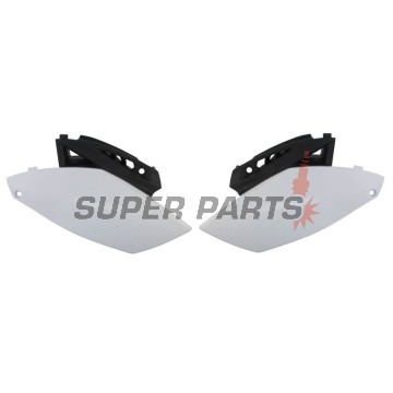 Πίσω πλαϊνά πλαστικά -POLISPORT- μαύρο/λευκό, YAMAHA YZ 250 2010-2013