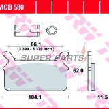 Τακάκια φρένων -TRW- MCB580, Harley-Davidson FLHR/FLHS/FLHT/FLHTC/FLST/FLT/FLTC/FLTR/FXDL 1340 + Honda CB125T/CB125T2 Twin (1978-1998)