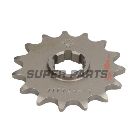 Μπροστινό γρανάζι -JT- JTF728,15, 15 δόντια, Cagiva Canyon 600 1996-1997, River 600 1995-1999, T4E 350 1987-1991, T4E 500 1987-1990, T4R 350 1987-1991, T4R 500 1987-1990, W12 350 1993-1996, W16 600 1994-1997