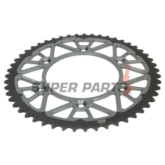 Πίσω γρανάζι -JT- JTX210,51GR, 51 δόντια, γκρι, υβριδικό, Betamotor RR 125 2018-2021, RR 250 2013-2021, RR 400 2013-2016, RR 450 2013-2014, Honda CR 125 1983-2007, CR 250 1984-2008, CR 500 1984-2001, CRF 150 2003-2018, CRF 230 2003-2017