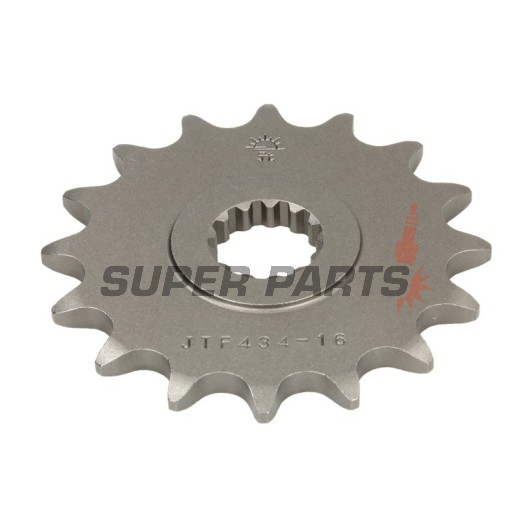 Μπροστινό γρανάζι -JT- JTF434,16, 16 δόντια, Suzuki DR 400 1980-1981, DR 500 1981-1983, GF 250 1988, GN 250 1982-1999, GZ 250 1999-2000, 2004-2012, SP 370 1979-1980, SP 400 1979, TU 250 1997-2001, 2009-2019, VL 250 2000-2007, 2012