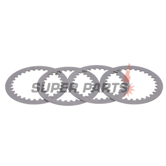 Σετ ατσάλινων δίσκων συμπλέκτη -TRW- MES347-4, Suzuki DR-Z125/125L (2003-2012), GN125 (1982-2001), GS125ES Disc Brake (1999), GZ125 Marauder (1998-2011), JR80 (1982-2007), RV125 Van Van (1973-2016), TS125 A/B/C/ER (1974-1981), TU125XT (1999