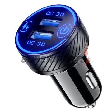 Αντάπτορας USB για αναπτήρα -4 RIDE- LAD000316, 12V, 2xUSB 3.0 + βολτόμετρο - universal