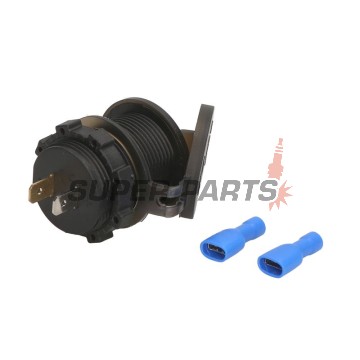 Αντάπτορας, αναπτήρας τσιγάρων -4 RIDE- 12V, 3.6A, USB 3.0 + PD (Power Delivery - type C), βολτόμετρο, 2 pin - universal