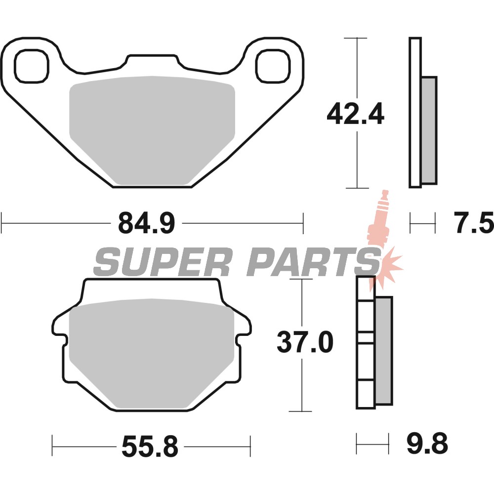 Τακάκια φρένων -BREMBO- 07KS0432, Alfer 250/Aprilia Tuareg 350-600/Buell 1200/Gas Gas 80-125/Husaberg 350-600/Husqvarna 125-510/Kawasaki 125-650/KTM 125-600/Kymco 50-125/SYM 125/Suzuki 50-125/Yamaha 125 (1978-2009)