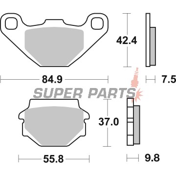 Τακάκια φρένων -BREMBO- 07KS0432, Alfer 250/Aprilia Tuareg 350-600/Buell 1200/Gas Gas 80-125/Husaberg 350-600/Husqvarna 125-510/Kawasaki 125-650/KTM 125-600/Kymco 50-125/SYM 125/Suzuki 50-125/Yamaha 125 (1978-2009)