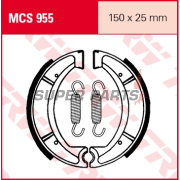 Σιαγόνες φρένων -TRW- MCS955, 150x25mm, Yamaha DT 250MX (1977-1982); SR 500 (1984-1999); XT 500/550/600Z Tenere (1982-1989); YZ 490 (1982-1987)