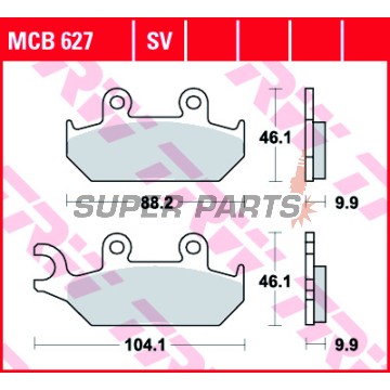 Τακάκια φρένων -TRW- MCB627SV, Yamaha XT600E/600Z Tenere, XTZ660 Tenere (1990-2003)
