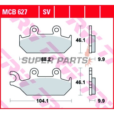 Τακάκια φρένων -TRW- MCB627, Yamaha XT600E/600Z Tenere, XTZ660 Tenere (1990-2003)
