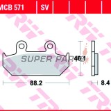 Τακάκια φρένων -TRW- MCB571, Honda CBR1000F (1987-1988), NX650 Dominator (1993-1994), RS125R (1988), VFR700F/Interceptor (1986-1987), VTZ250 (1988), XL400V Transalp (1992)