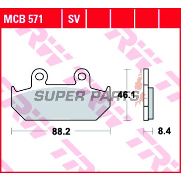 Τακάκια φρένων -TRW- MCB571, Honda CBR1000F (1987-1988), NX650 Dominator (1993-1994), RS125R (1988), VFR700F/Interceptor (1986-1987), VTZ250 (1988), XL400V Transalp (1992)