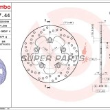 Δίσκος φρένου -BREMBO- 68B40744, Suzuki GSF/GSX-R/SV/TL 600-1200 (1985-2012)