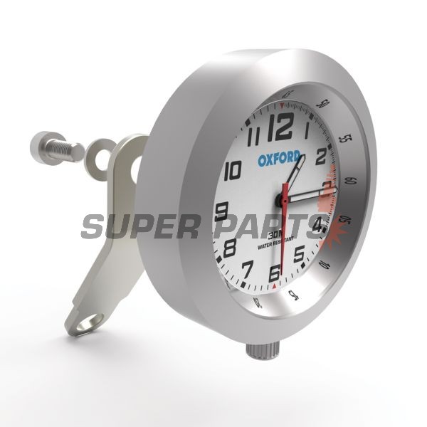 Αναλογικό ρολόι μοτοσυκλέτας -OXFORD- AnaClock, ασημί, 39mm