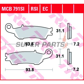 Τακάκια φρένων -TRW- MCB791SI, Yamaha WR 250F/450F (2015-2020), YZ 125/250/250F/450F/FX/X (2007-2020)