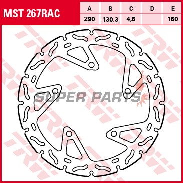 Δίσκος φρένου -TRW- MST267RAC, 290mm, Kawasaki Ninja 250/300 ABS + Z250SL/Z300 ABS (2013-2017)