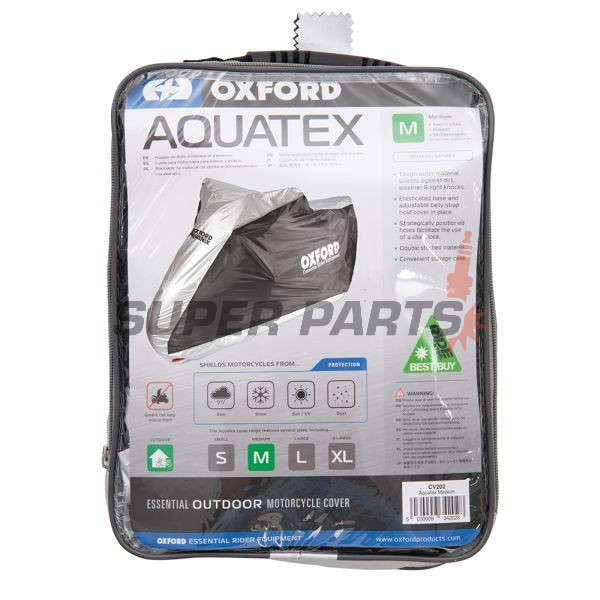 Κάλυμμα μοτοσυκλέτας -OXFORD- Aquatex, μαύρο/ασημί, M