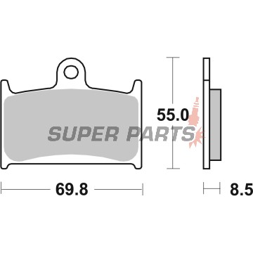Τακάκια φρένων -BREMBO- 07SU14SA, Suzuki GSF/Bandit 1200cc (1996-2000)/GSX-R 600-1100cc (1988-2007)/RF 900cc (1994-1997)/Triumph Daytona/Speed/Sprint/TT/Trophy 600-1200cc (1993-2006)