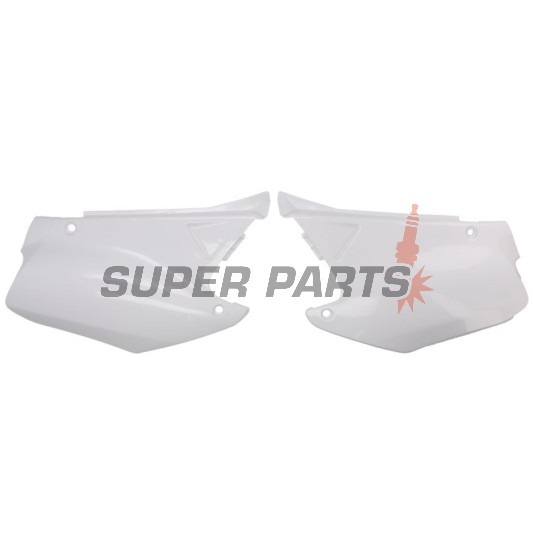 Πίσω πλαϊνά πλαστικά -POLISPORT- λευκά, HONDA CR 125/250 2000-2001