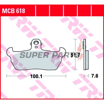 Τακάκια φρένων -TRW- MCB618, Aprilia Pegaso/RX/Tuareg, Cagiva Elefant/Freccia/Mito/Supercity/W8-W16, Gilera RC600, Moto Guzzi Quota 1000ie, Moto Morini Dart (1988-1999)