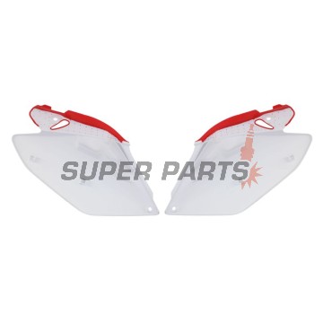 Πίσω πλαϊνά πλαστικά -POLISPORT- κόκκινο/λευκό, HONDA CRF 250 2006-2008