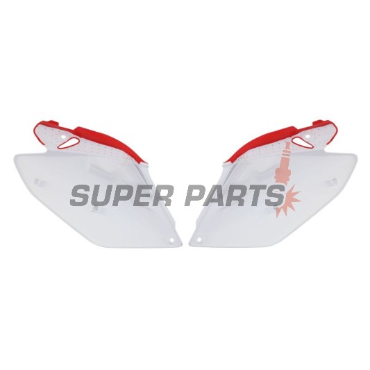 Πίσω πλαϊνά πλαστικά -POLISPORT- κόκκινο/λευκό, HONDA CRF 250 2006-2008