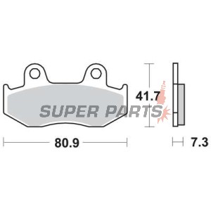 Τακάκια φρένων -TRW- MCB534, Honda ATC250R/350X, CH250 Spacy/Elite, CN250 Helix, CR50R/125R/250, FTR250, Lead100, MTX125, NES125/150, RX250RE, SCV100 Lead, SH125/150, TRX250R, XL250R/350R/600R, XLR250R, XR250R/350R/500R/600R, Peugeot Elyseo 125