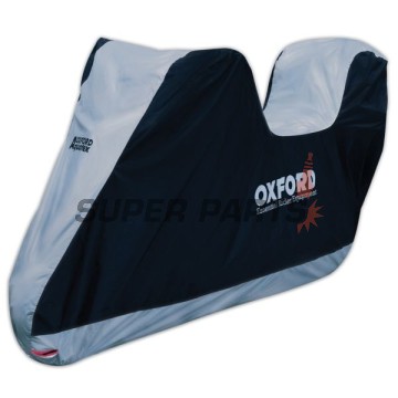 Κάλυμμα μοτοσυκλέτας με βαλίτσα -OXFORD- Aquatex Topbox, μαύρο/ασημί, S