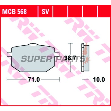 Τακάκια φρένων -TRW- MCB568, Moto Guzzi NTX 750 (1990-1993), Yamaha TT 600 (1989-1992), XT 600Z Ténéré (1985-1991)