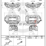 Δαγκάνα φρένου -BREMBO- Aprilia ETV 1200/Tuono 1000, BMW F800/R1200/R nineT, Ducati Hypermotard/Hyperstrada/Monster/Panigale, MV Agusta 800, Triumph Street/Tiger 1200