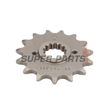 Μπροστινό γρανάζι -JT- JTF516,15, 15 δόντια, Kawasaki EL 250 1988-1999, 2001-2003, EL 252 2000, EX 250 1986-2007, GPX 250 1987-1996, KL 250 1984-2005, KL 650 1989, KLR 250 1984-2005, KLR 600 1984-1989, KLR 650 1987-1990