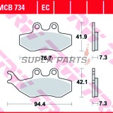 Τακάκια φρένων -TRW- MCB734, Aprilia SX/Tuono 50, Beta Alp, CPI GTS, Derbi GP1/Mulhacen/Senda, Gas Gas Pampera, KTM EXC 125, Malaguti Madison, Peugeot Elyseo/Elystar/Satelis, Piaggio Beverly/GT, Yamaha DT/TZR/XT (1999-2018)
