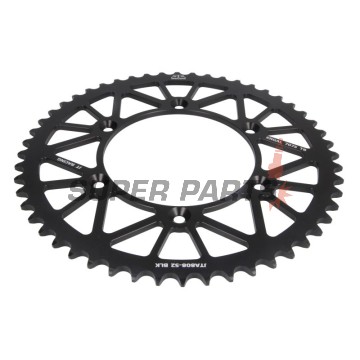 Πίσω γρανάζι -JT- JTA808,52BLK, 52 δόντια, μαύρο, αλουμινίου, Kawasaki KLX 400 2003, Suzuki DR 350 1990-1999, DR-Z 250 2001-2007, DR-Z 400 2000-2017, RM 100 1979-1982, RM 125 1983-2012, RM 250 1987-2012, RM-X 250 1989-2001, RM-X 450 2010-2019