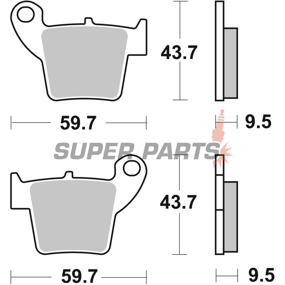 Τακάκια φρένων -BREMBO- 07HO48SD, Honda CR/CRF/XR/XRV/XL, Suzuki DR-Z/RM/RM-Z, Yamaha YZ/WR, Kawasaki KX/KDX/KLX, Gas Gas EC, Beta RR, Aprilia RXV/MXV, TM MX/SM 85