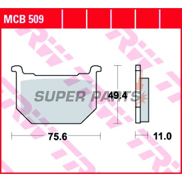 Τακάκια φρένων -TRW- MCB509, Suzuki GN250 (1983-2002), GS850G/1000G (1980-1986), GSX750L/ES/EF (1980-1986)